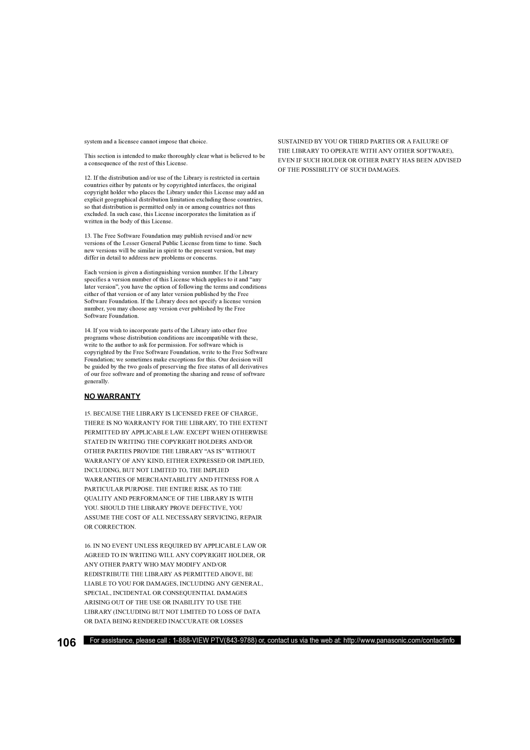 Panasonic PT-50LCX63, PT 60LCX63 operating instructions 106 