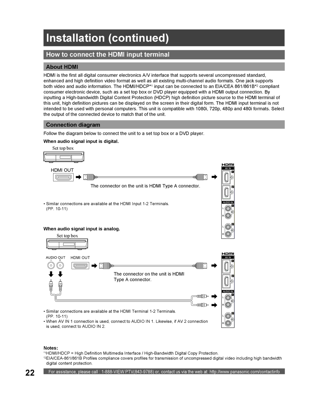 Panasonic PT 61DLX75 manual How to connect the Hdmi input terminal, About Hdmi, Connection diagram 