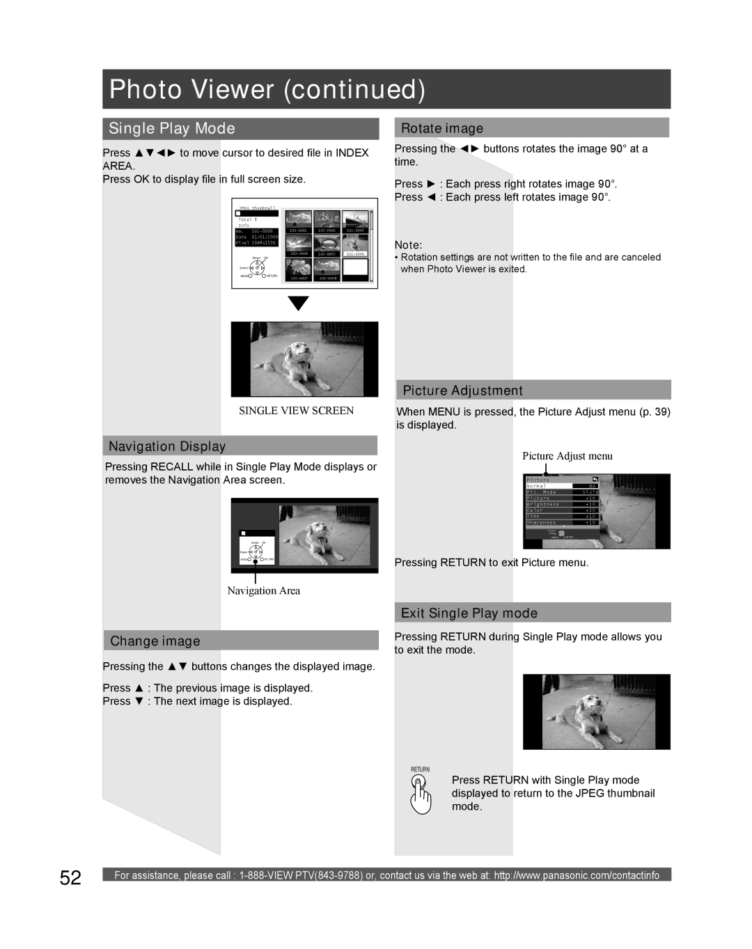 Panasonic PT 61DLX75 manual Single Play Mode 