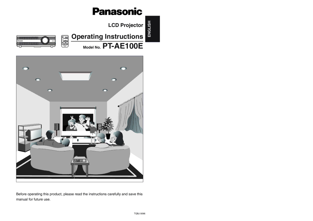 Panasonic manual LCD Projector, Model No. PT-AE100E 