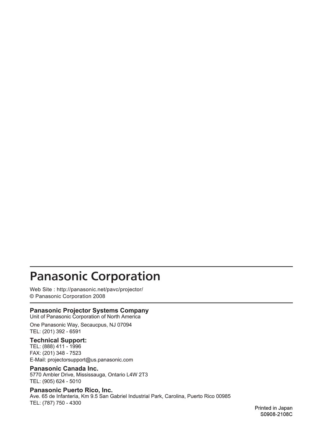 Panasonic PT-AE3000U manual 