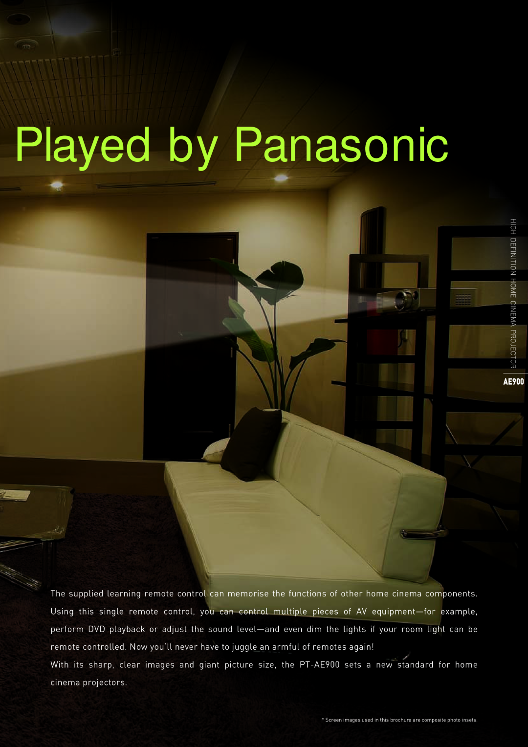 Panasonic pt-ae900e manual Played by Panasonic, AE900 