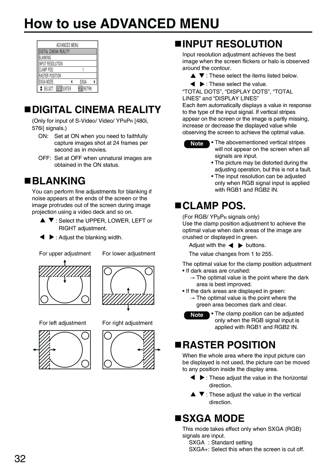 Panasonic PT-D3500E manual How to use Advanced Menu 