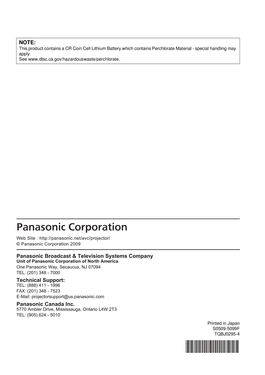 Panasonic PT-D5000U, PT-DW6300U manual 