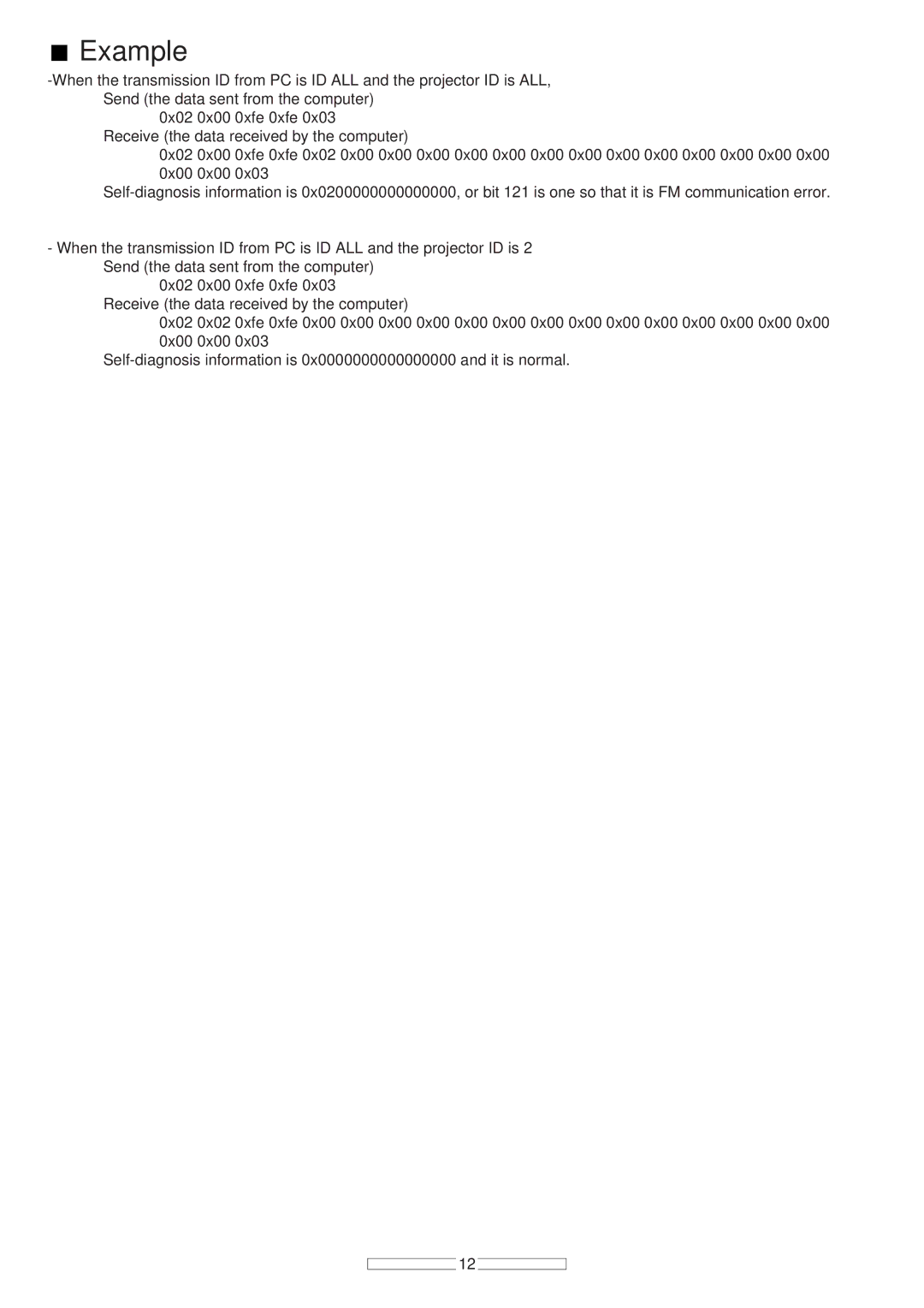 Panasonic PT-DW5000, PT-D5600, PT-D10000, PT-D5500, PT-D3500, PT-DW10000, PT-DW7000, PT-D7700 specifications Example 