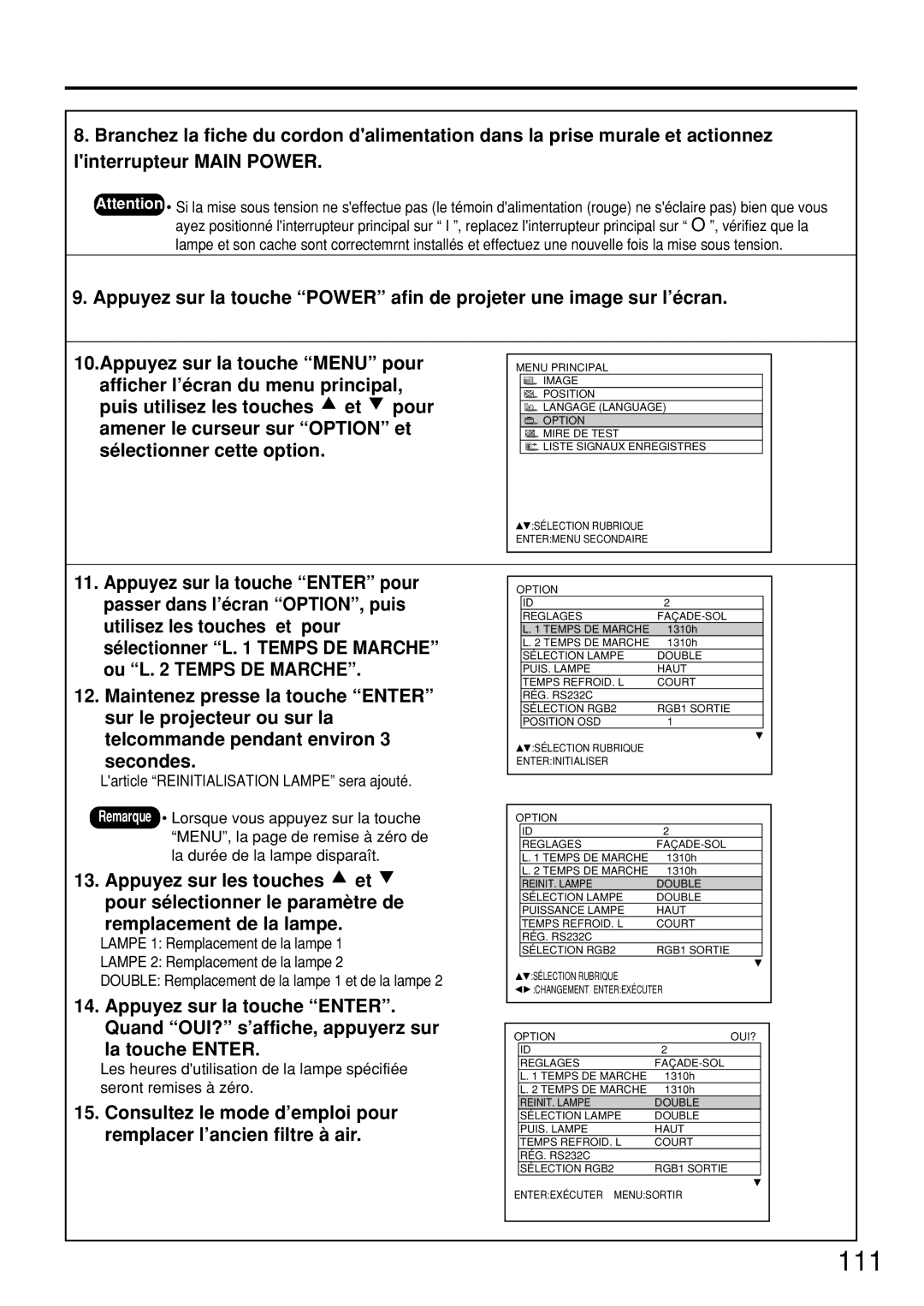 Panasonic PT-D7600U operating instructions 111 