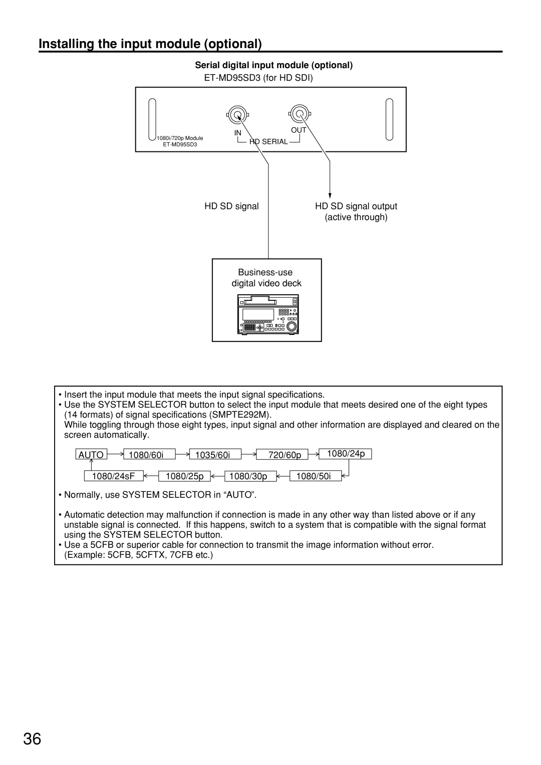 Panasonic PT-D7600U operating instructions ET-MD95SD3 for HD SDI, Auto 