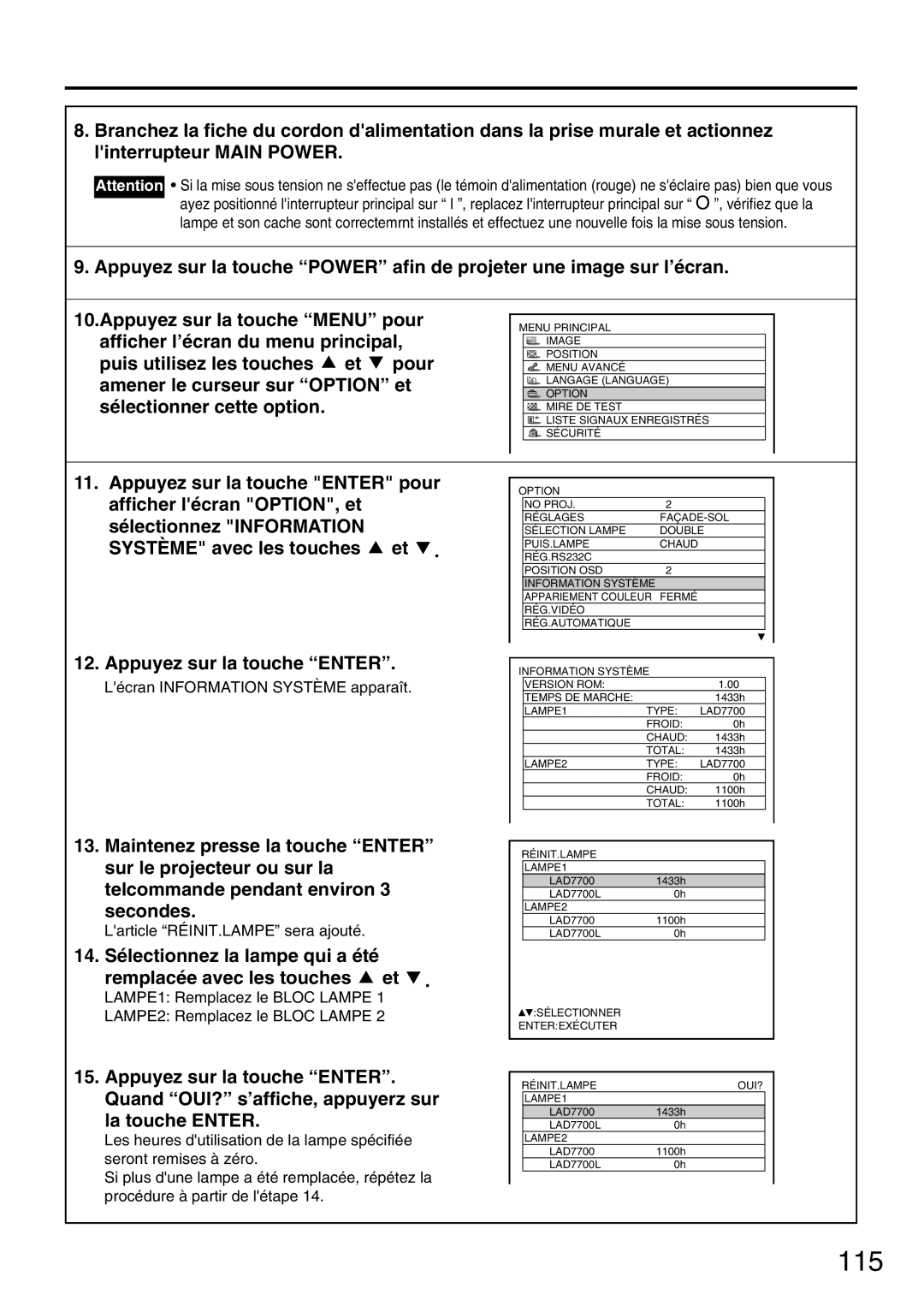 Panasonic PT-DW7000U, PT-D7700U manual 115 