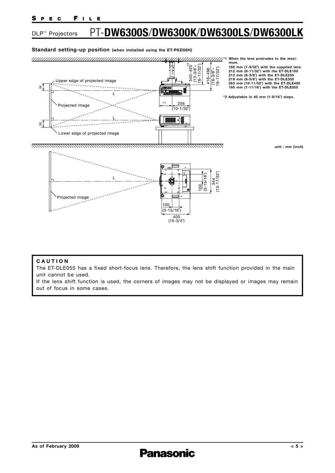 Panasonic PT-DW6300S, PT-DW6300LS, DW6300K, DW6300LK specifications U T I O N 