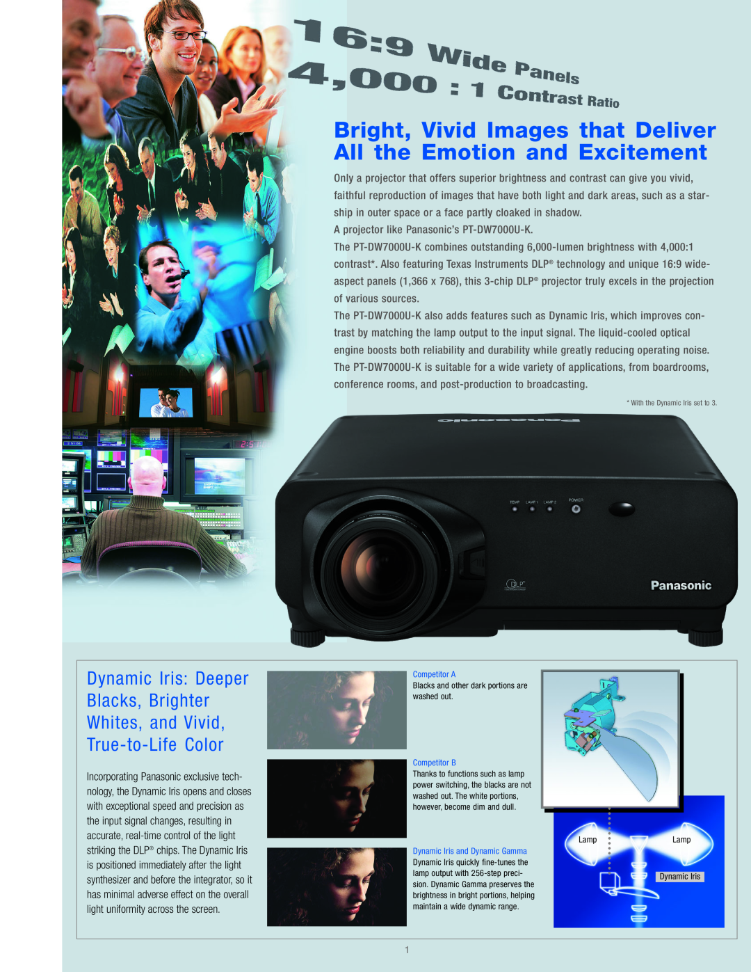 Panasonic PT-DW7000U-K manual Bright, Vivid Images that Deliver All the Emotion and Excitement, True-to-Life Color 