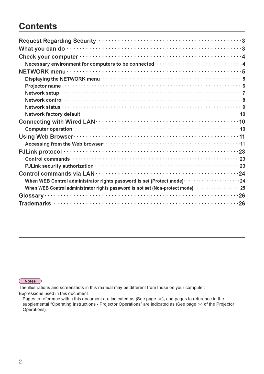 Panasonic PT-EX16K manual Contents 