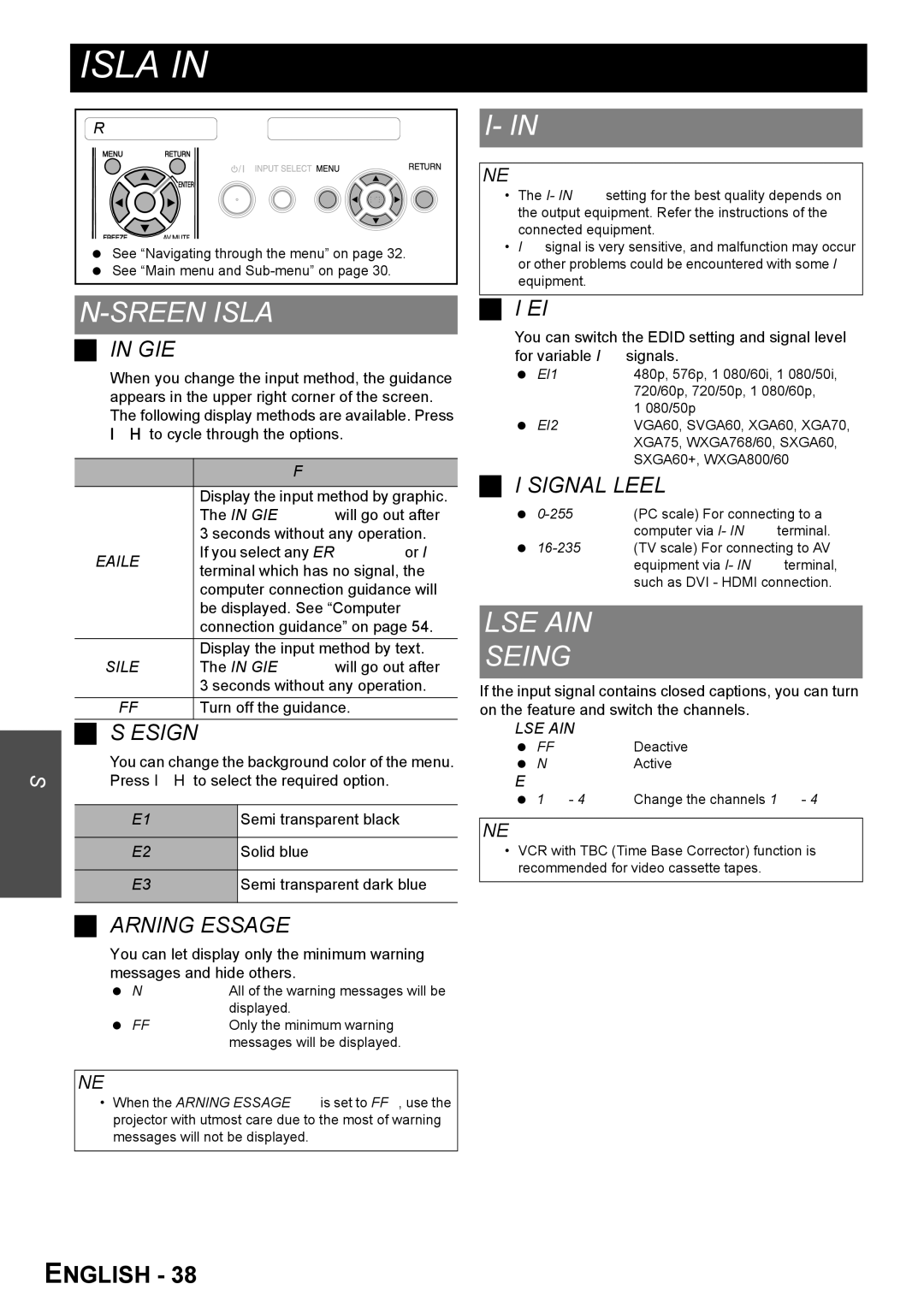 Panasonic PT-F300U, PT-F300NTU manual Display Option menu, Dvi-D, ON-SCREEN Display, Closed Caption Setting 