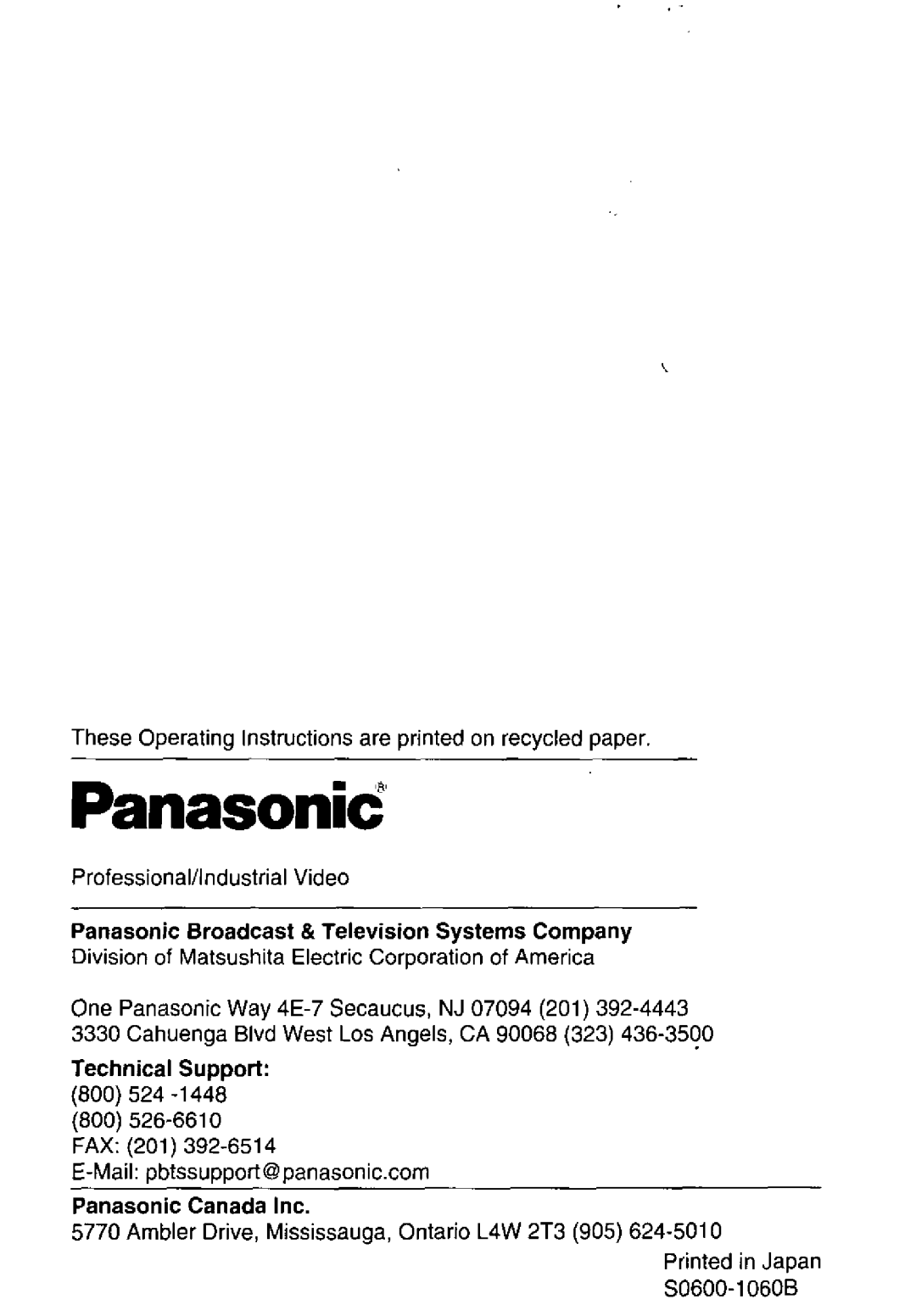 Panasonic PT-L701U, PT-L501U, PT-L711U manual 