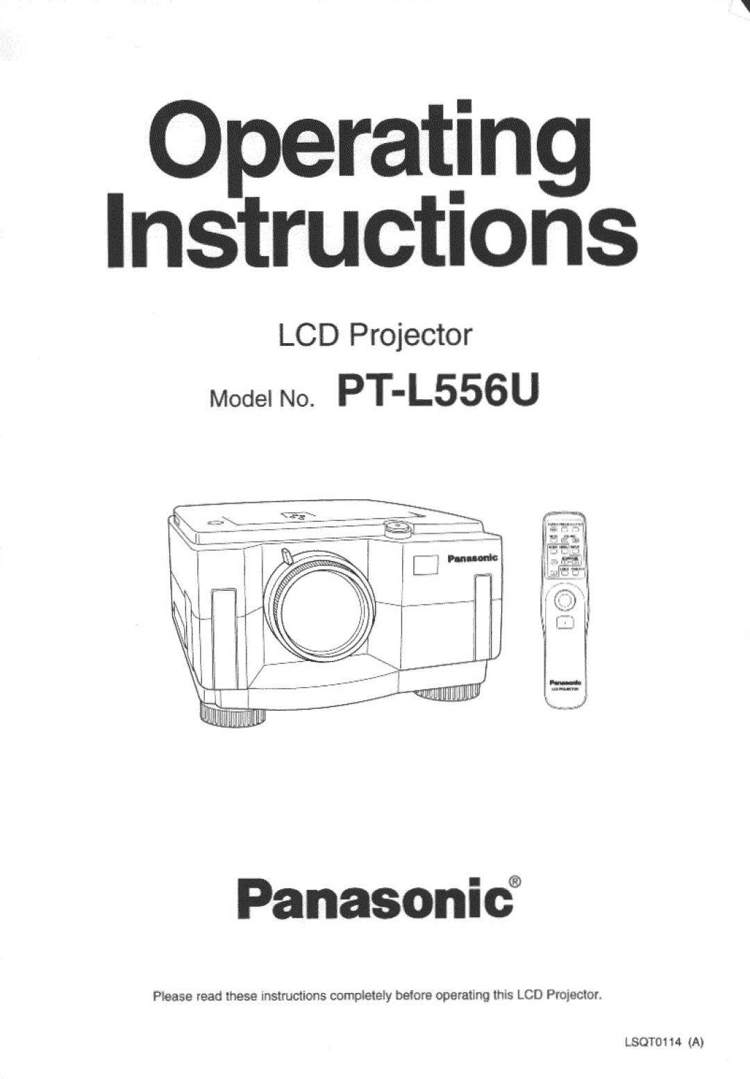 Panasonic PT-L556U manual 