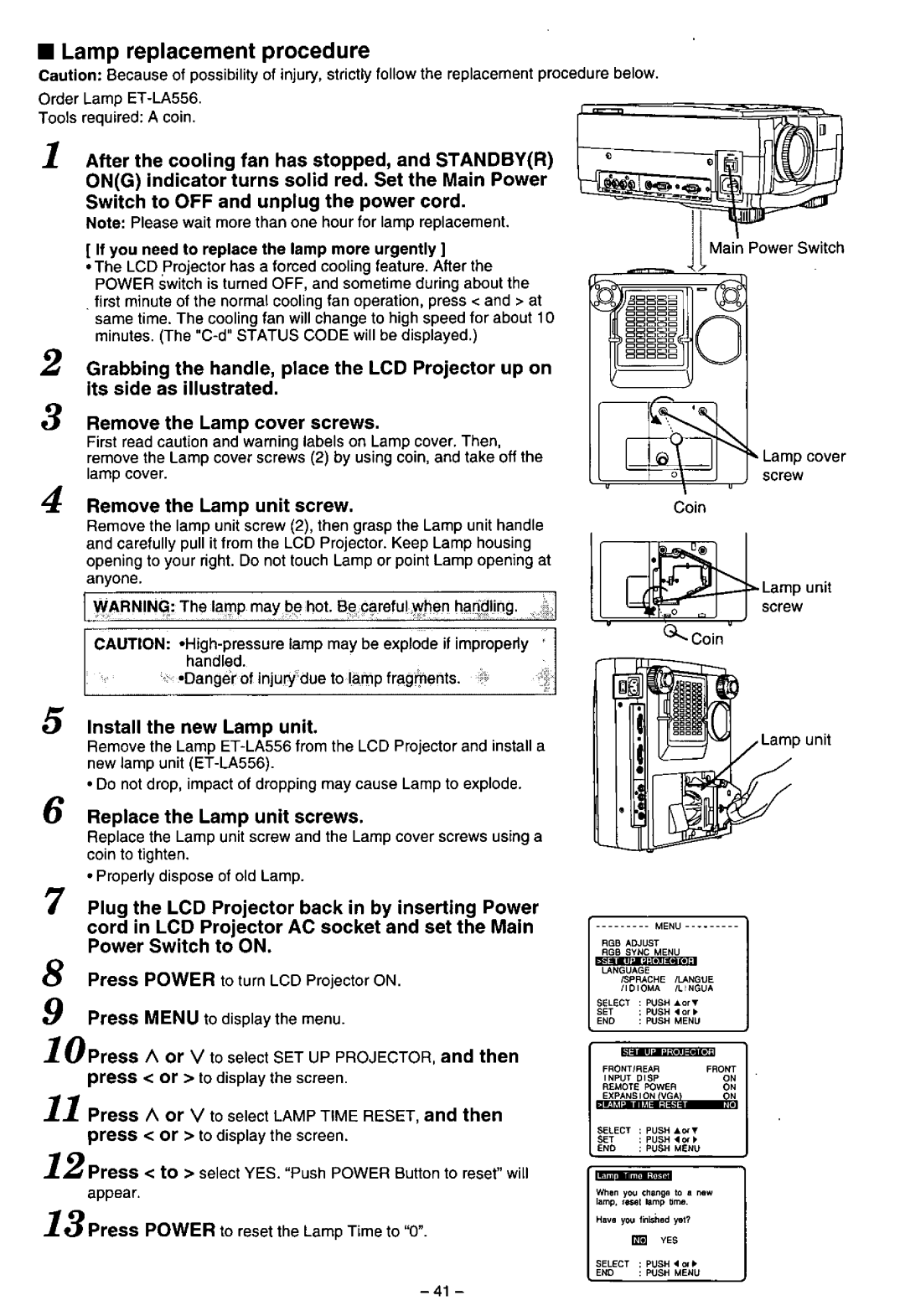 Panasonic PT-L556U manual 