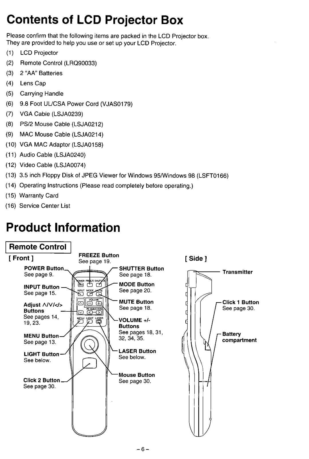 Panasonic PT-L557U manual 