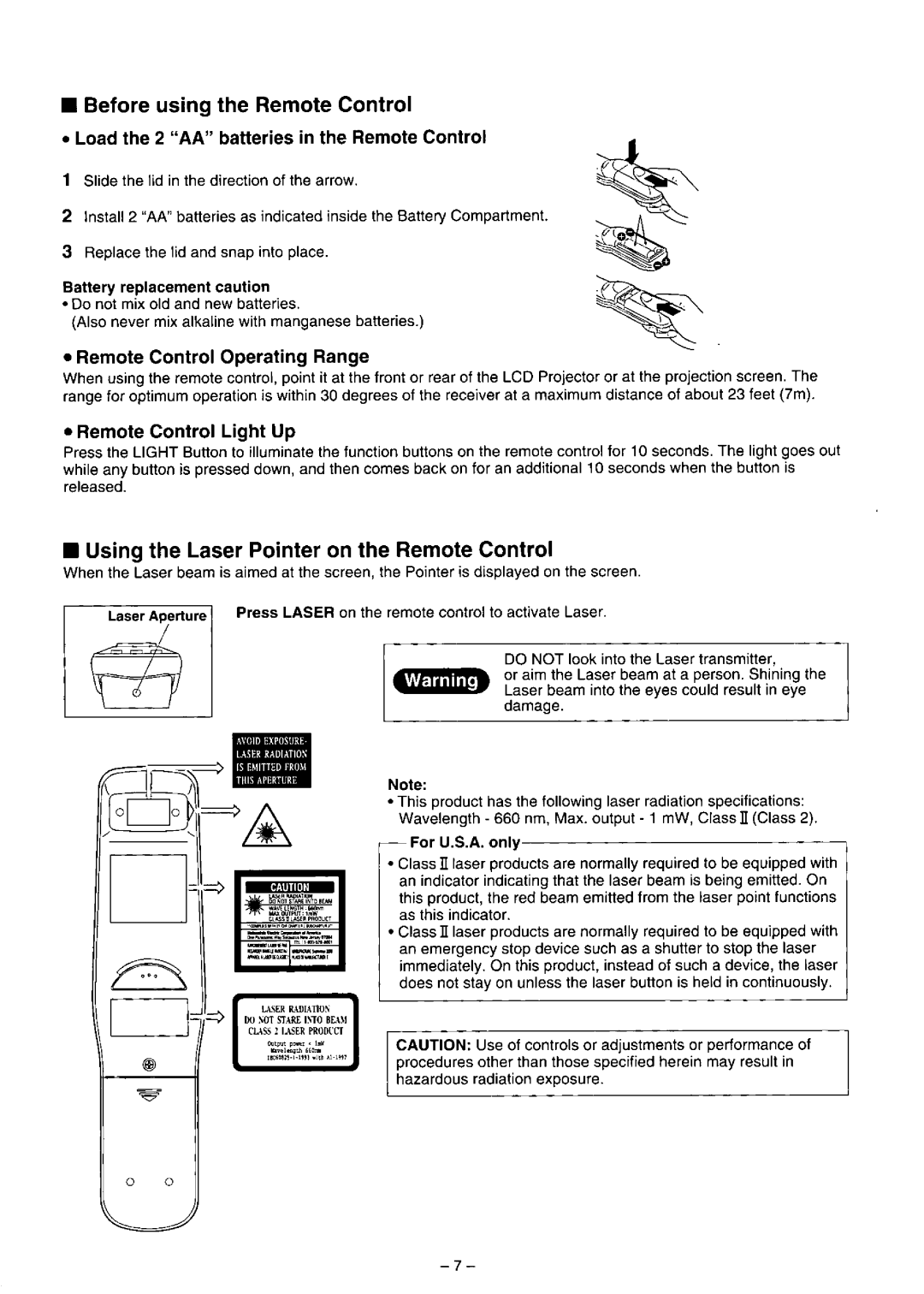 Panasonic PT-L557U manual 