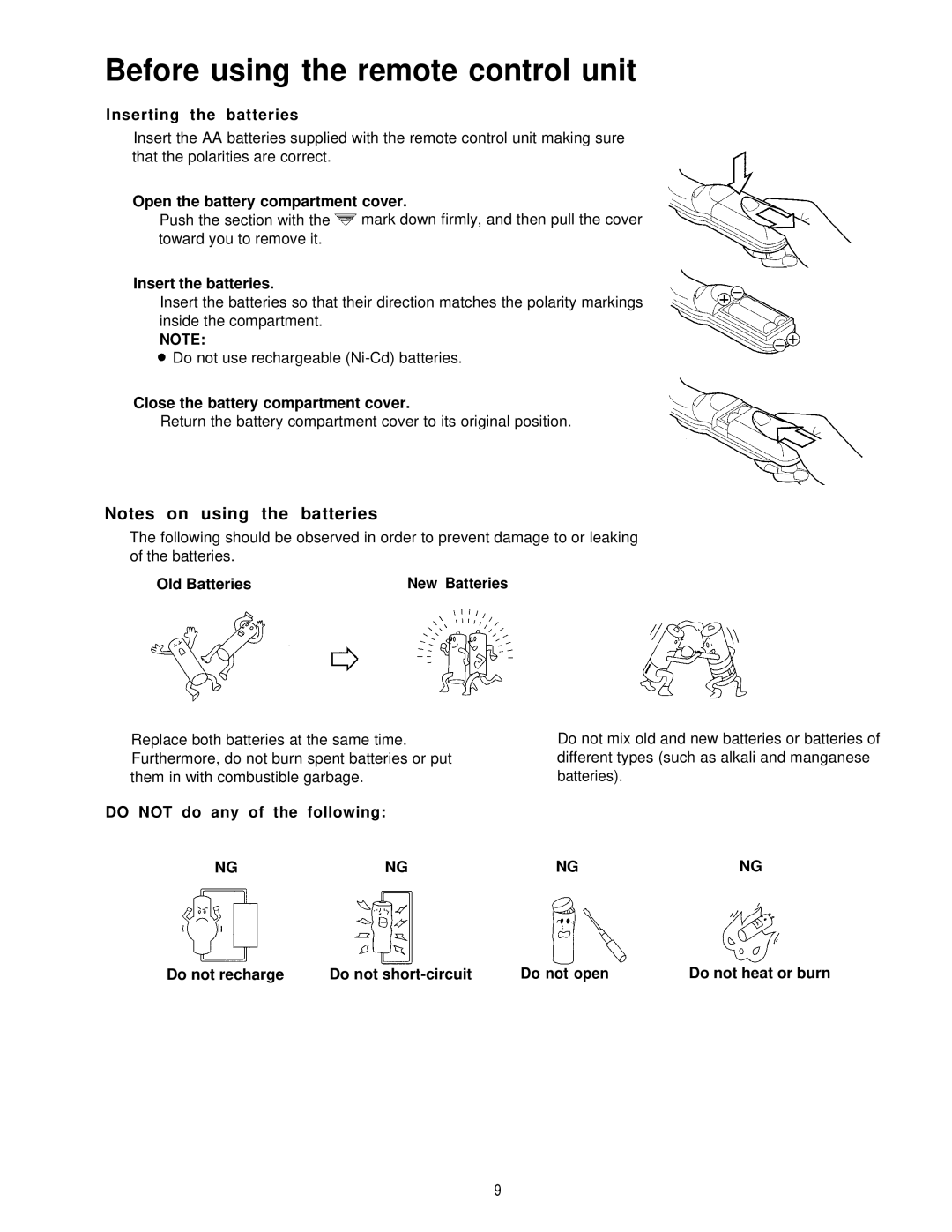 Panasonic PT-L595U manual Before using the remote control unit 