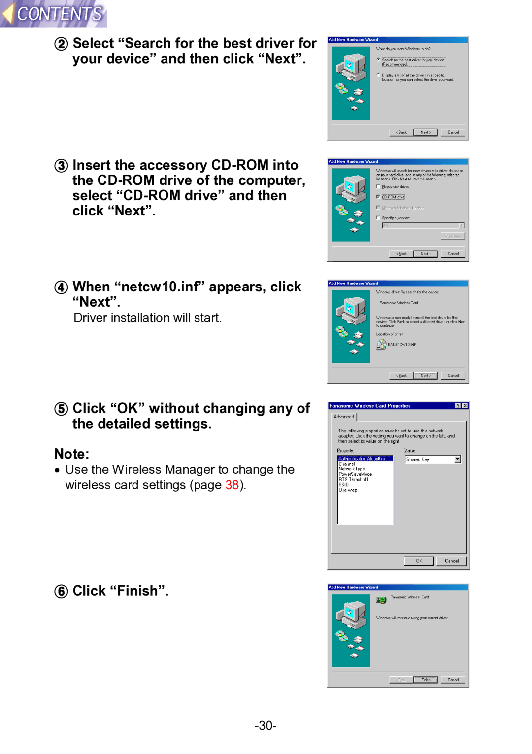 Panasonic PT-L711XNTU manual Click OK without changing any of the detailed settings, Click Finish 