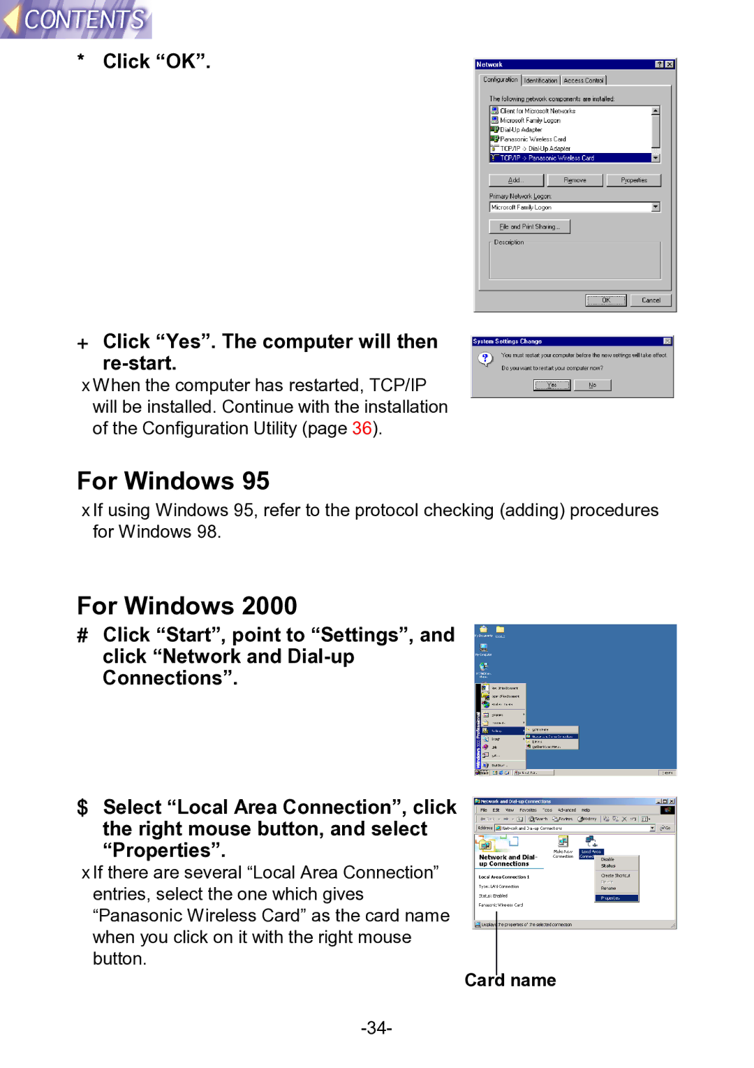 Panasonic PT-L711XNTU manual Click OK + Click Yes. The computer will then Re-start 