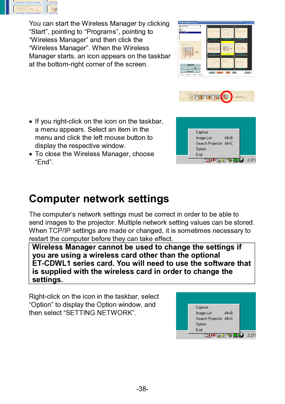 Panasonic PT-L711XNTU manual Computer network settings 