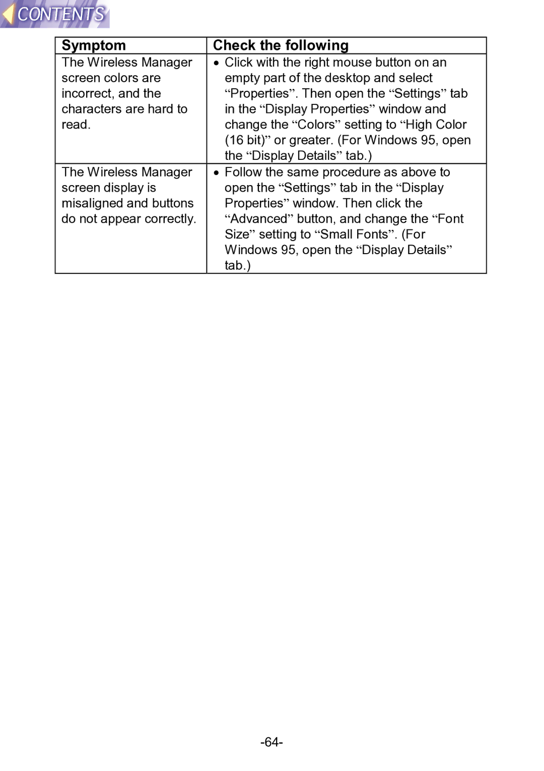 Panasonic PT-L711XNTU manual Symptom Check the following 