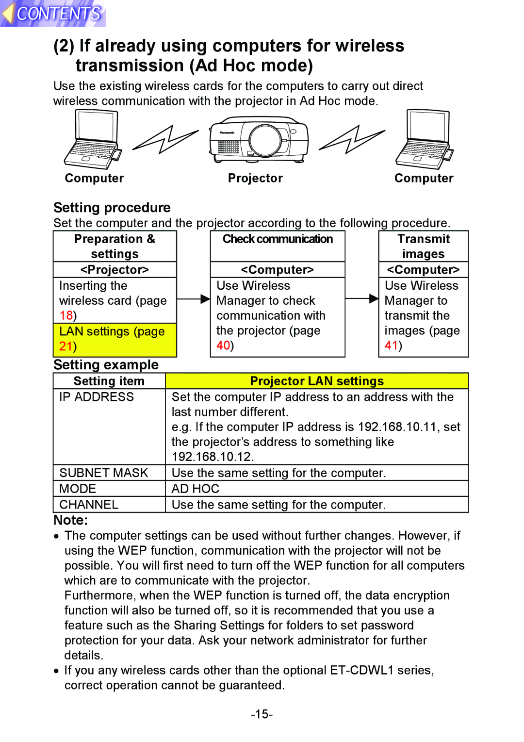 Panasonic PT-L712NTE manual ComputerProjectorComputer 