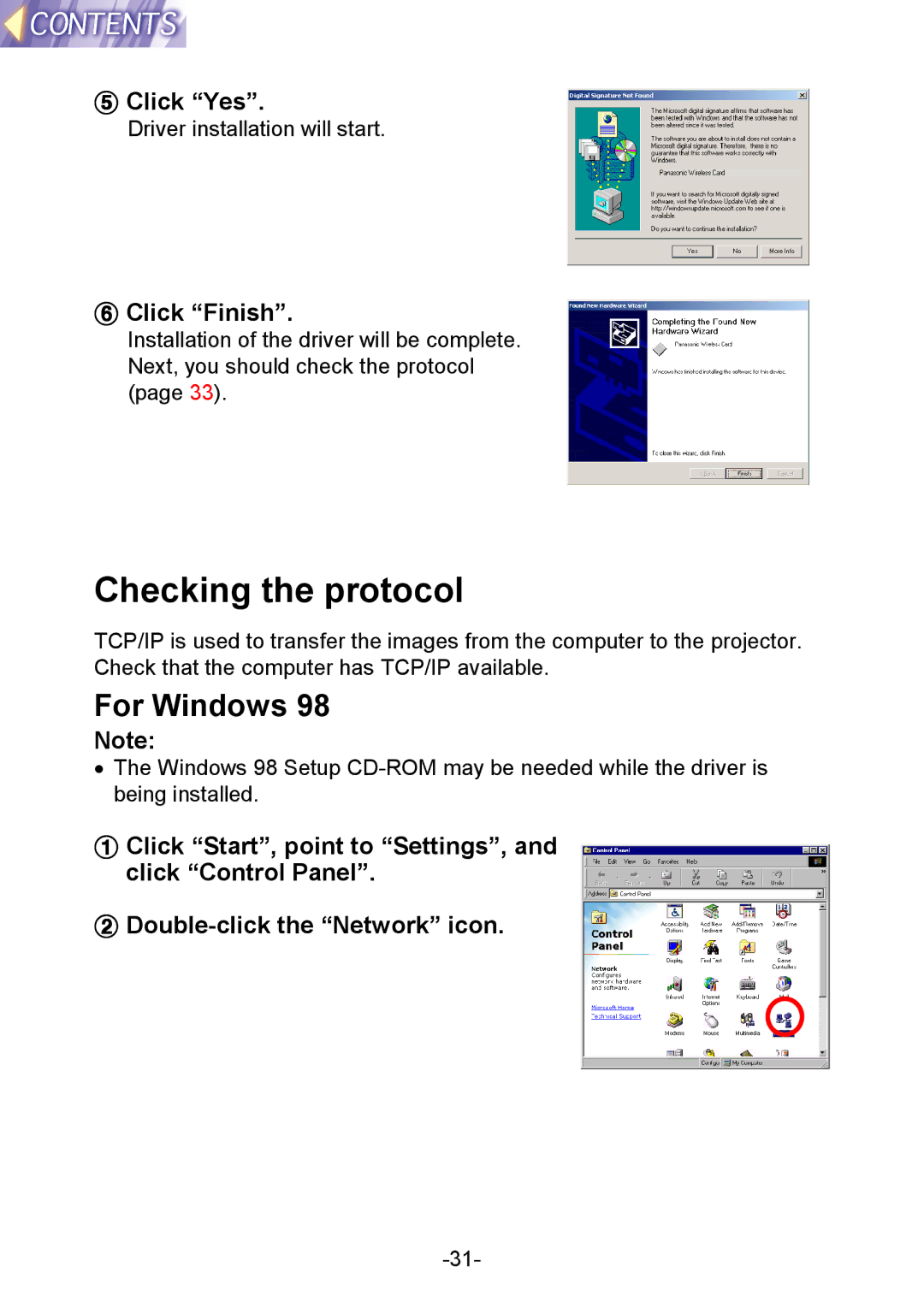 Panasonic PT-L712NTE manual Checking the protocol, Click Yes 