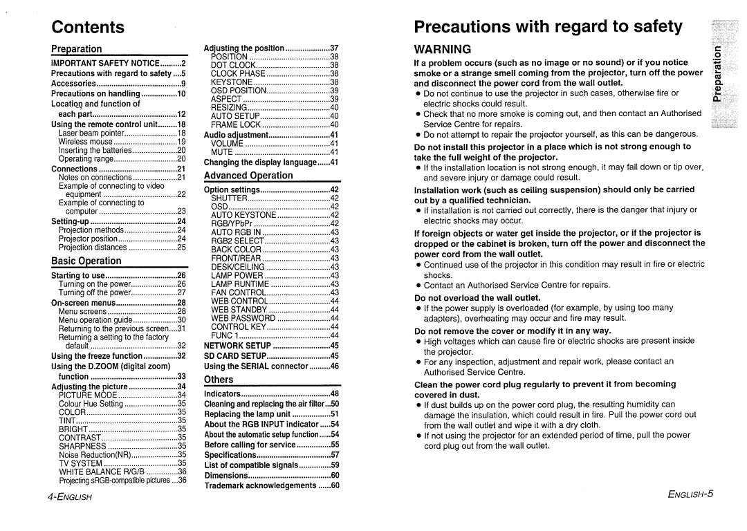 Panasonic PT-L730NTE manual 