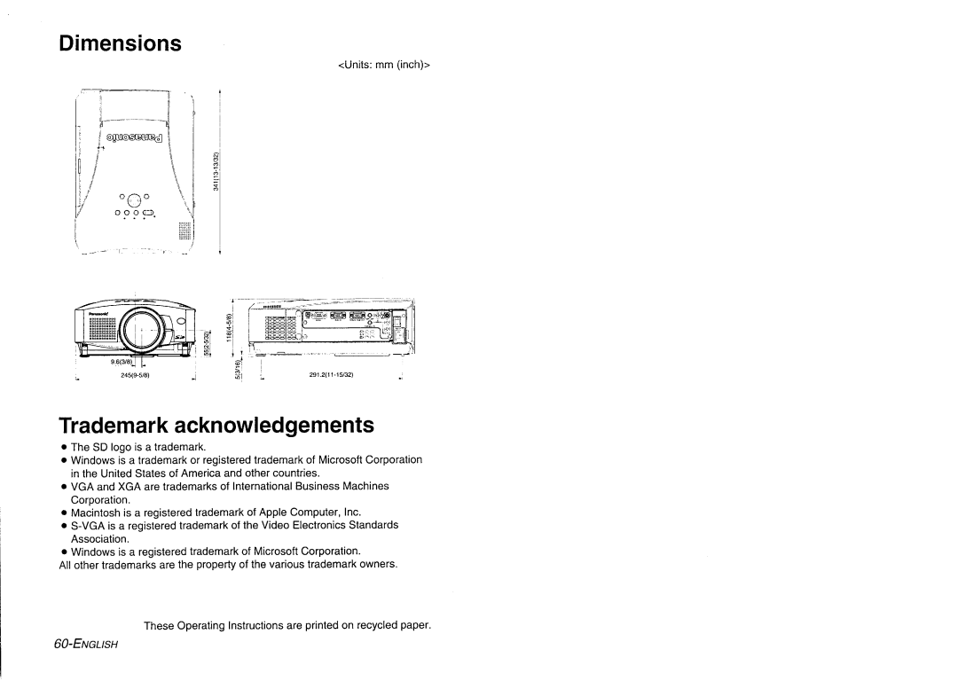 Panasonic PT-L730NTE manual 