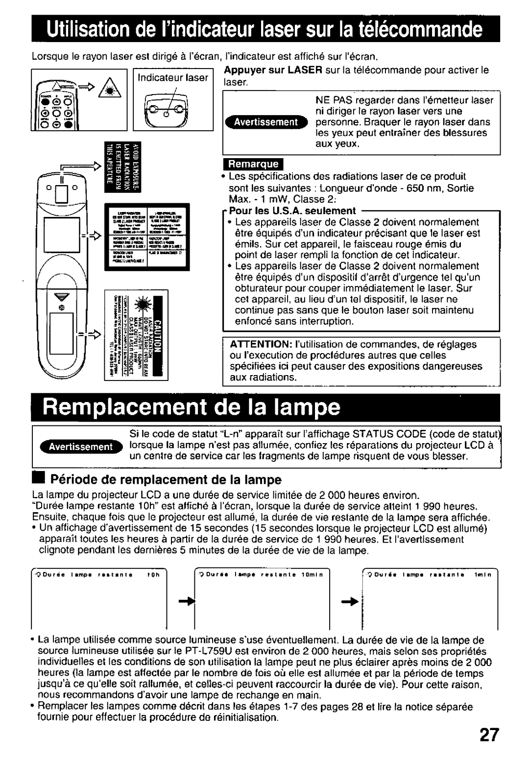 Panasonic PT-L759U manual 