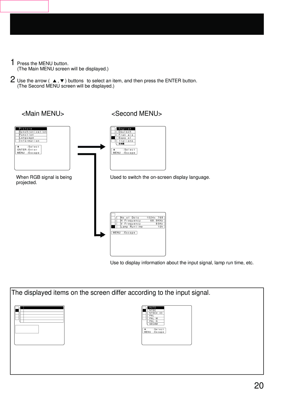 Panasonic PT-L759XU, PT-L759VU manual Language, Information 