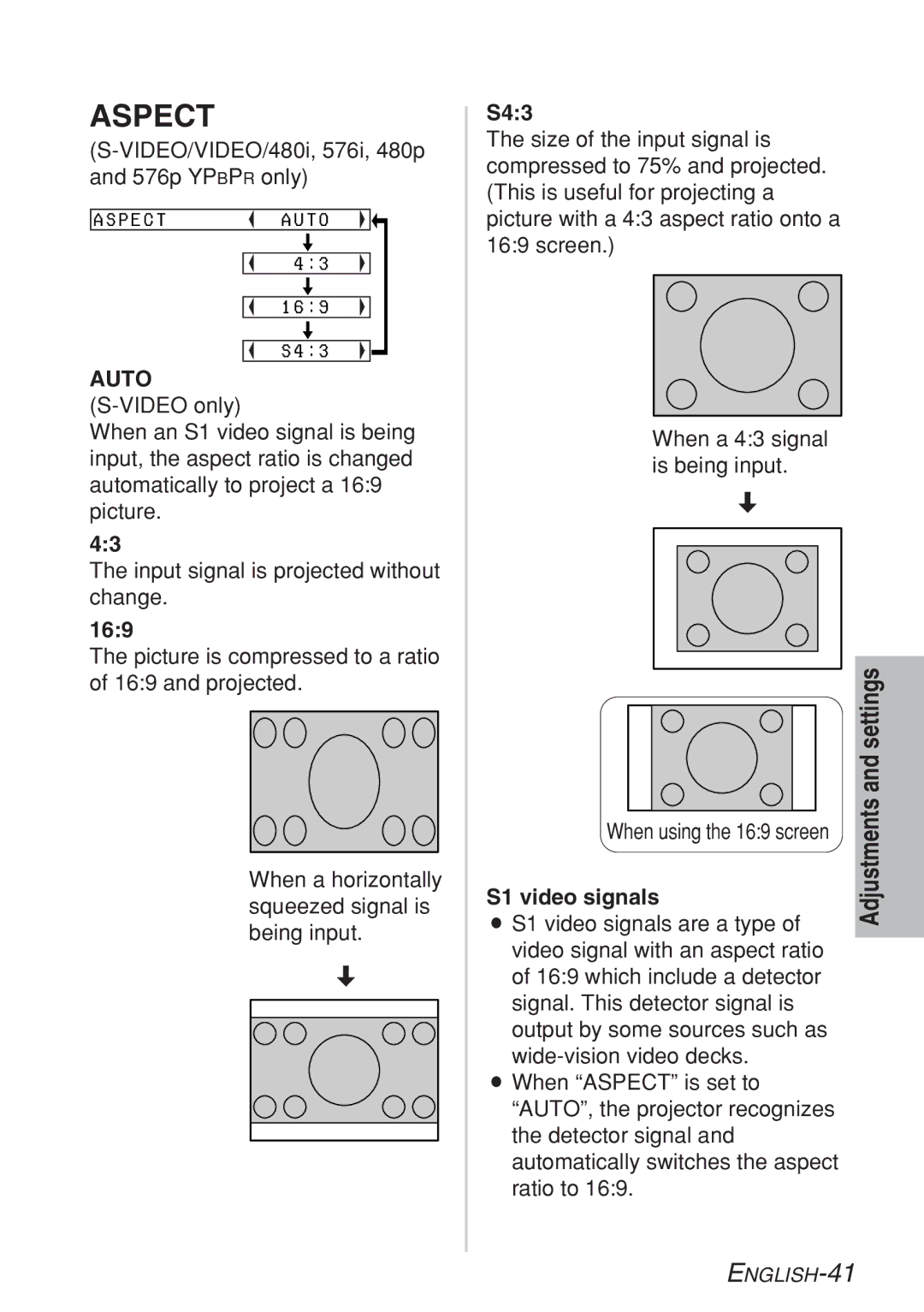 Panasonic PT-LB10SE, PT-LB10VE, PT-LB10NTE, PT-LB10E manual Aspect Auto 