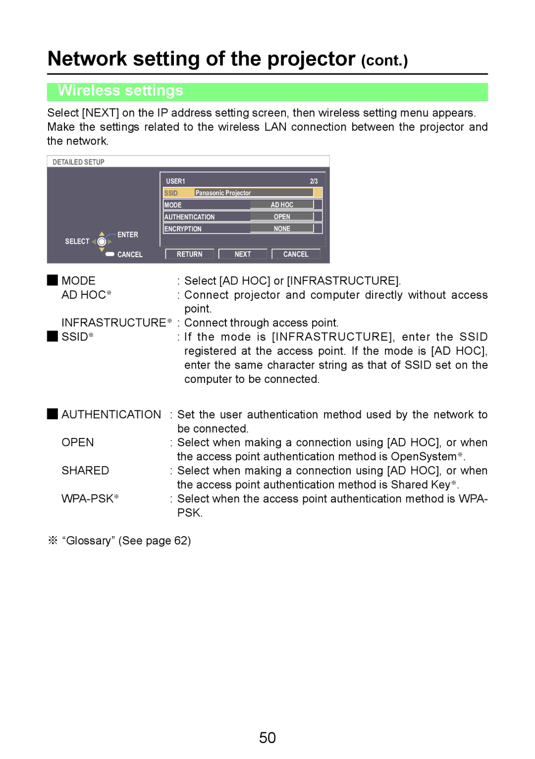 Panasonic PT-LB50NTE manual Mode 