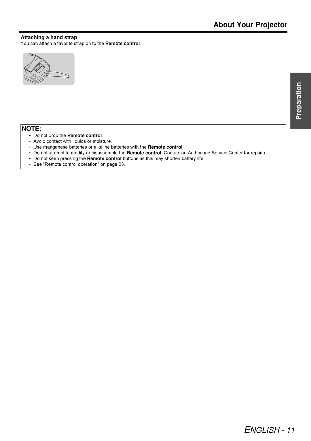 Panasonic PT-LB51SU manual About Your Projector, Attaching a hand strap 