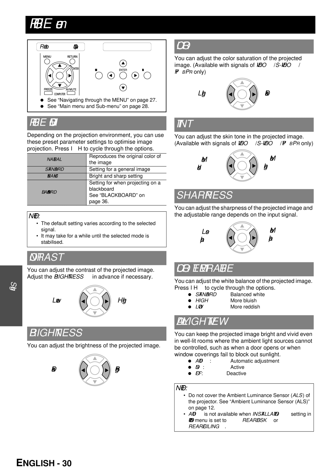 Panasonic PT-LB78U manual Picture menu 