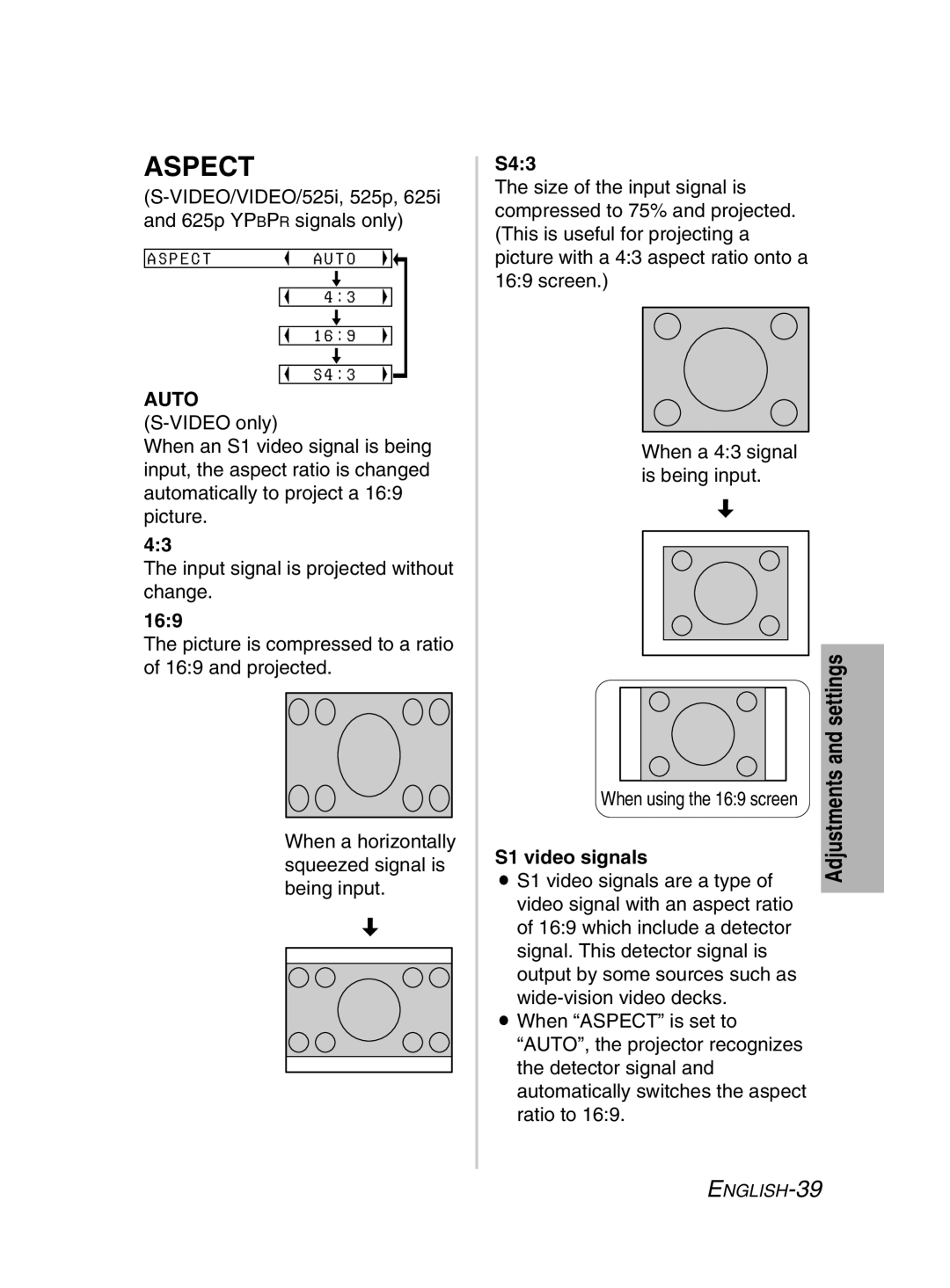 Panasonic PT-LM2E manual Aspect Auto 