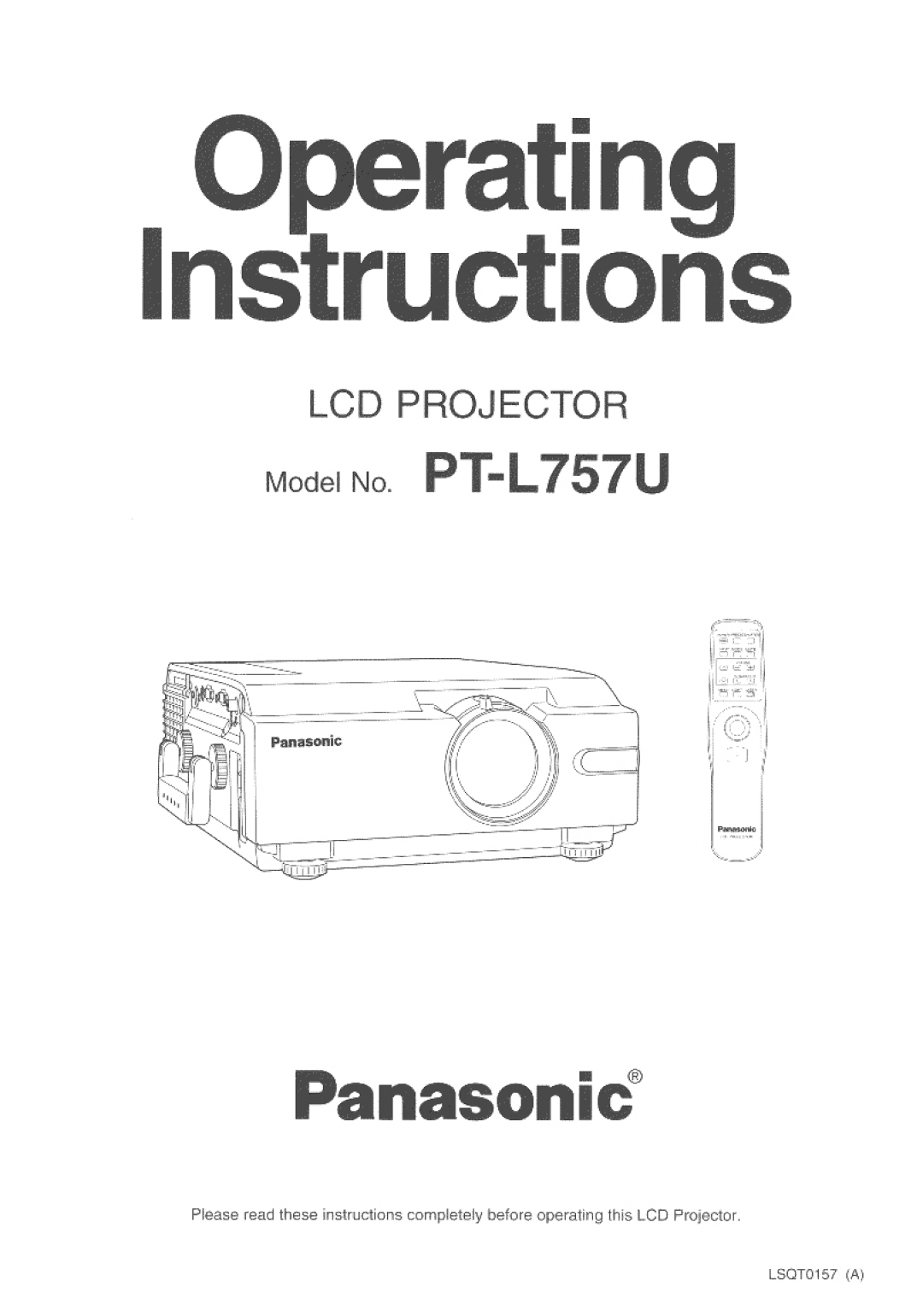 Panasonic PTL757U manual 