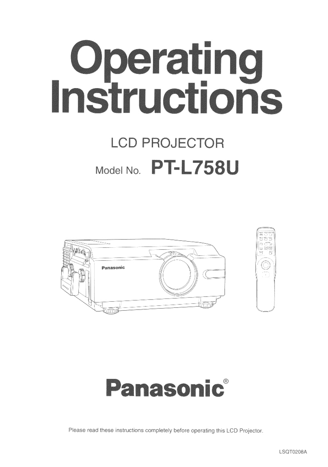 Panasonic PTL758U manual 