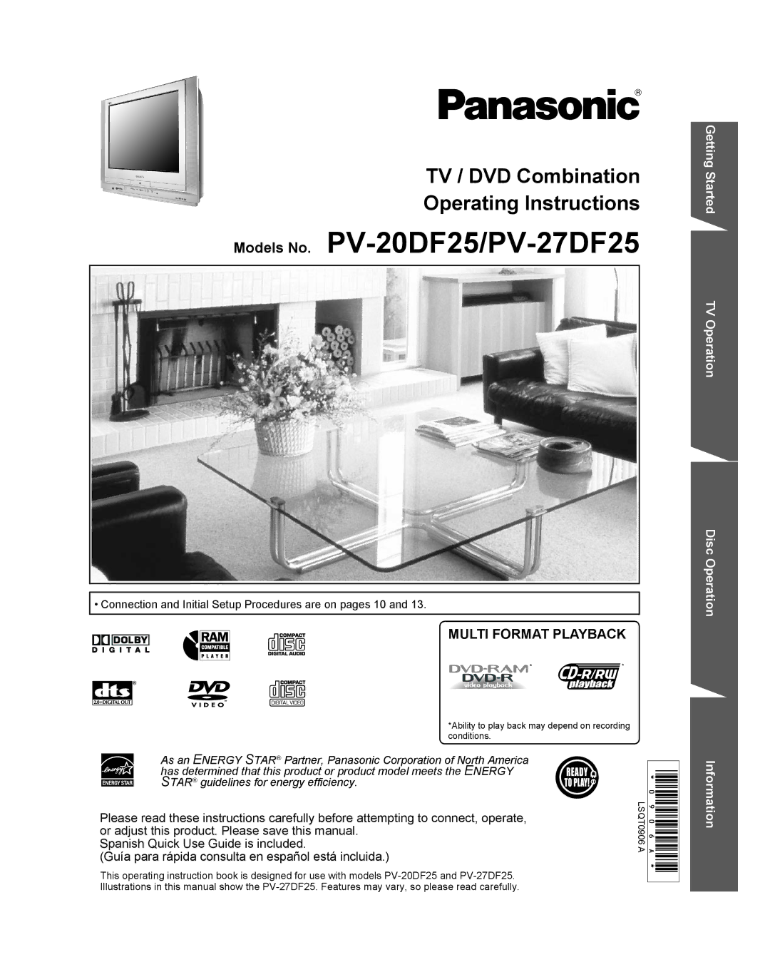 Panasonic PV 27DF25, PV 20DF25 operating instructions Models No. PV-20DF25/PV-27DF25 