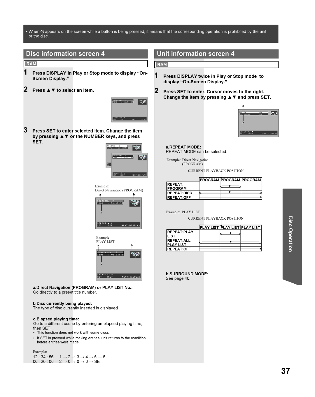 Panasonic PV 27DF25, PV 20DF25 By pressing or the Number keys, and press, Direct Navigation Program or Play List No 