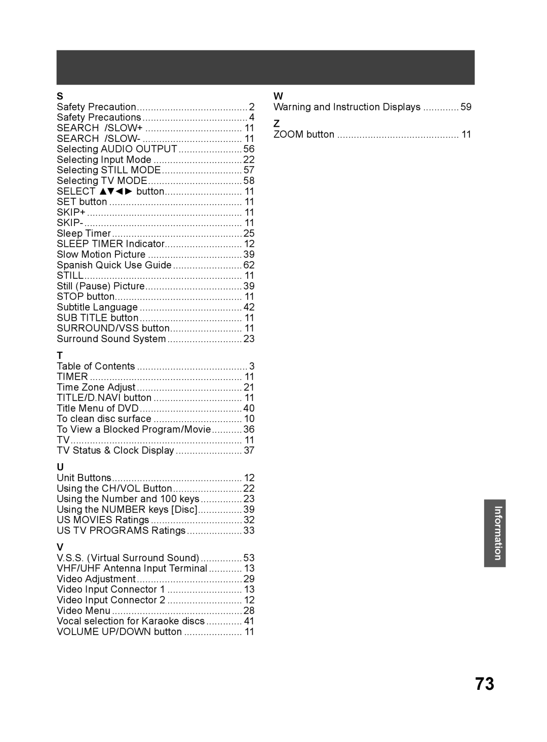 Panasonic PV 27DF64, PV 20DF64 operating instructions SKIP+ Skip 