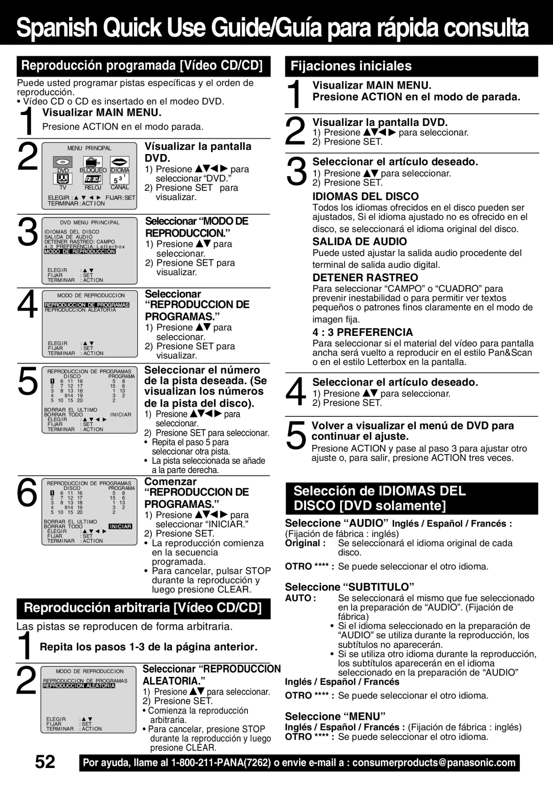 Panasonic PV-24DF62 manual Reproducción programada Vídeo CD/CD 