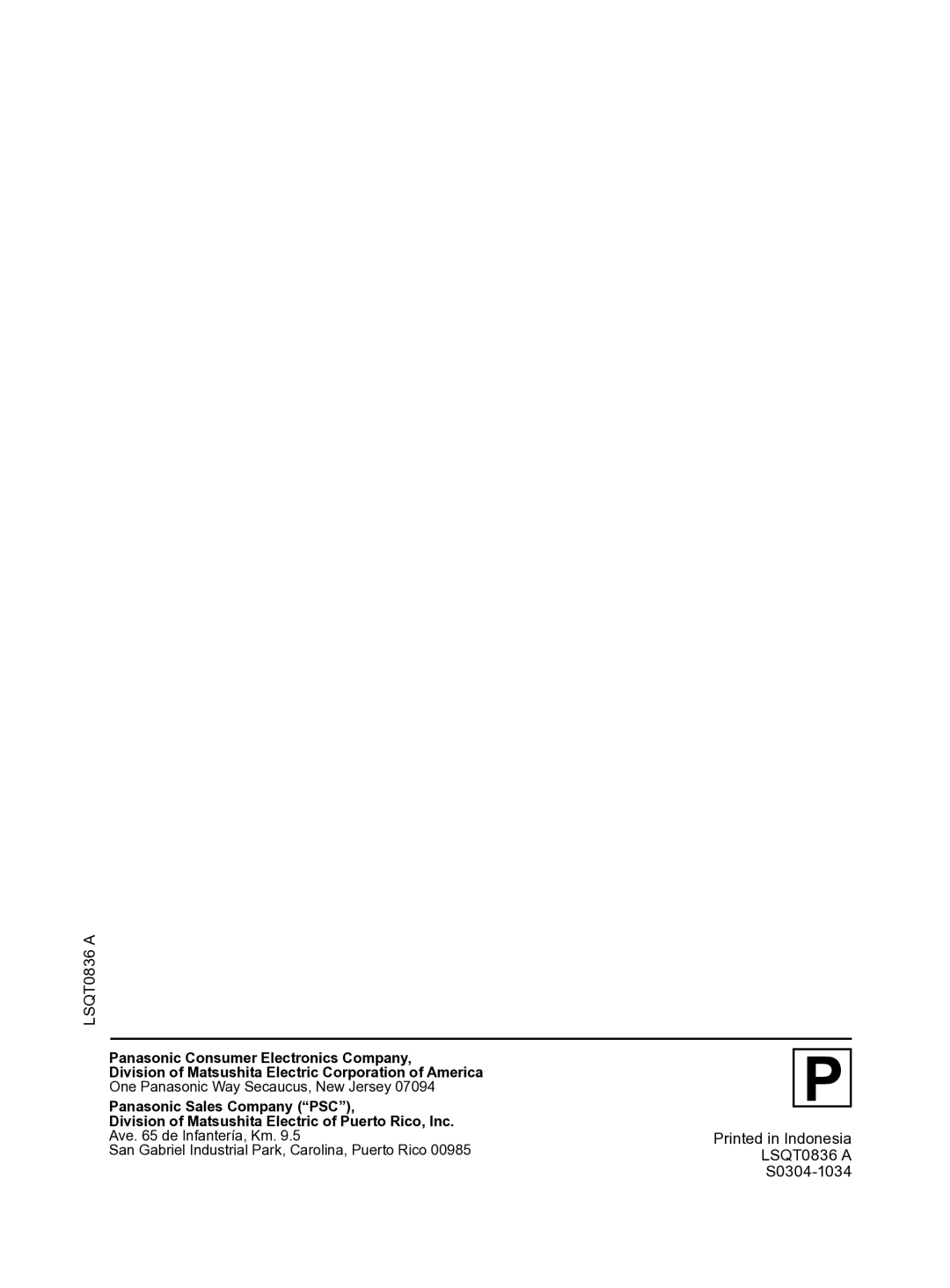 Panasonic PV-27DF4 operating instructions Panasonic Consumer Electronics Company 