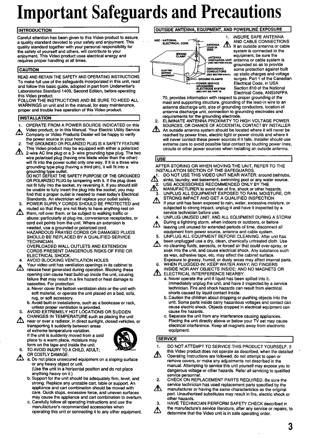 Panasonic PV-4611 manual 