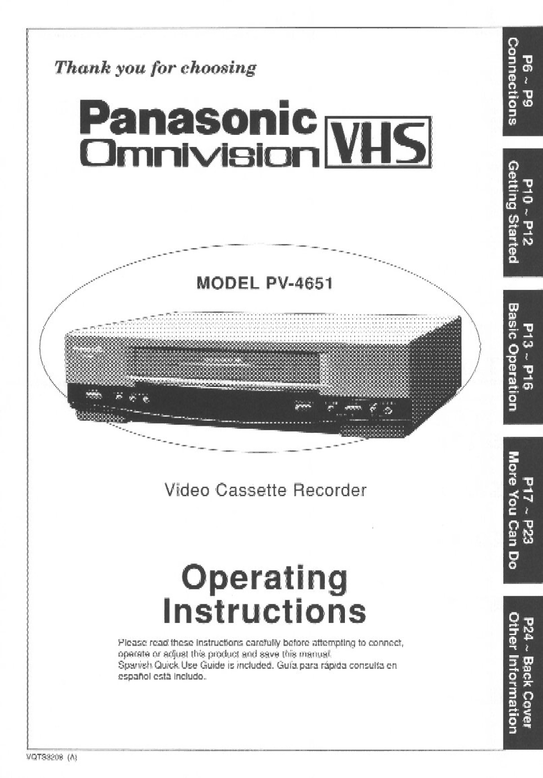 Panasonic PV-4651 manual 