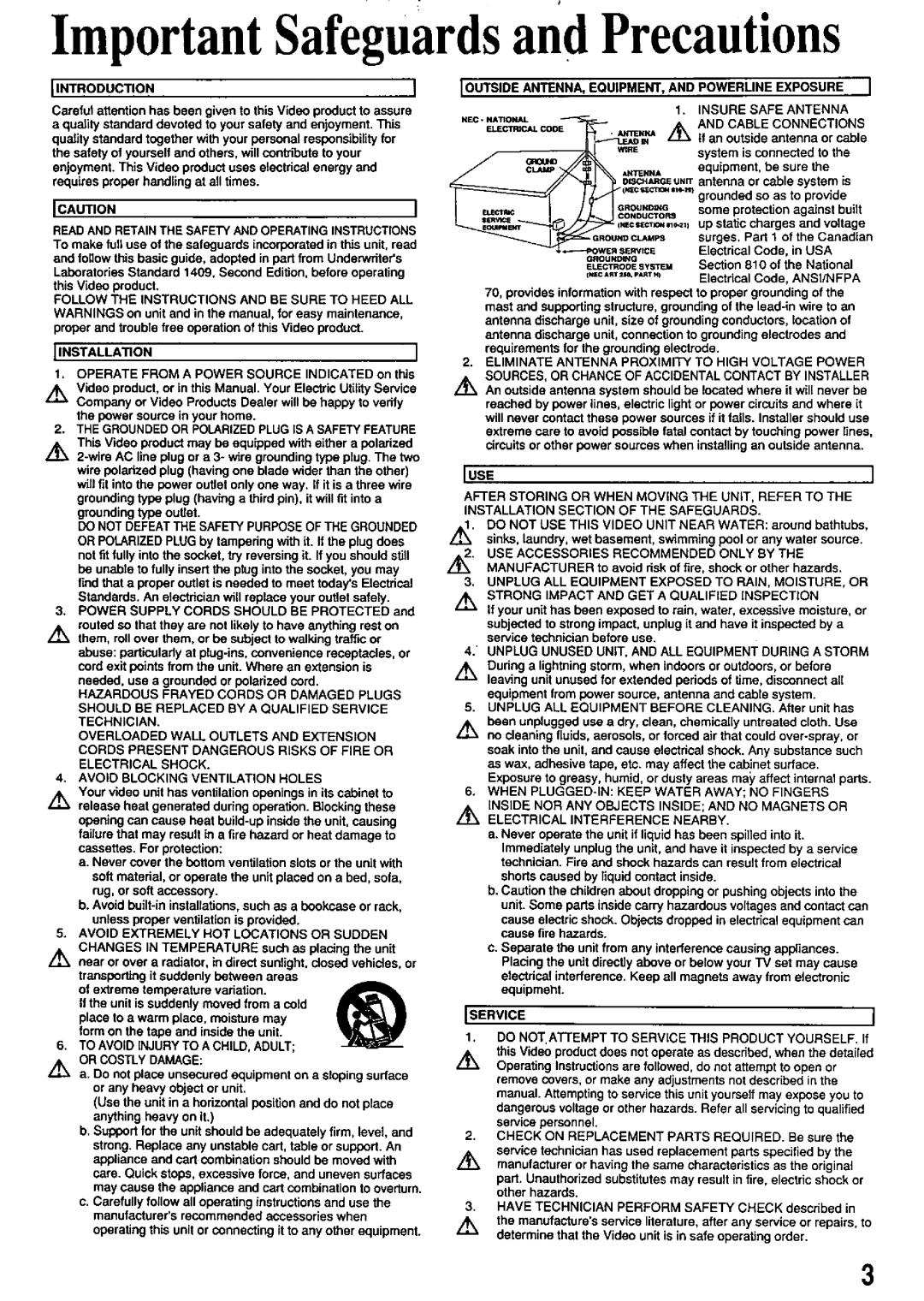 Panasonic PV-4651 manual 