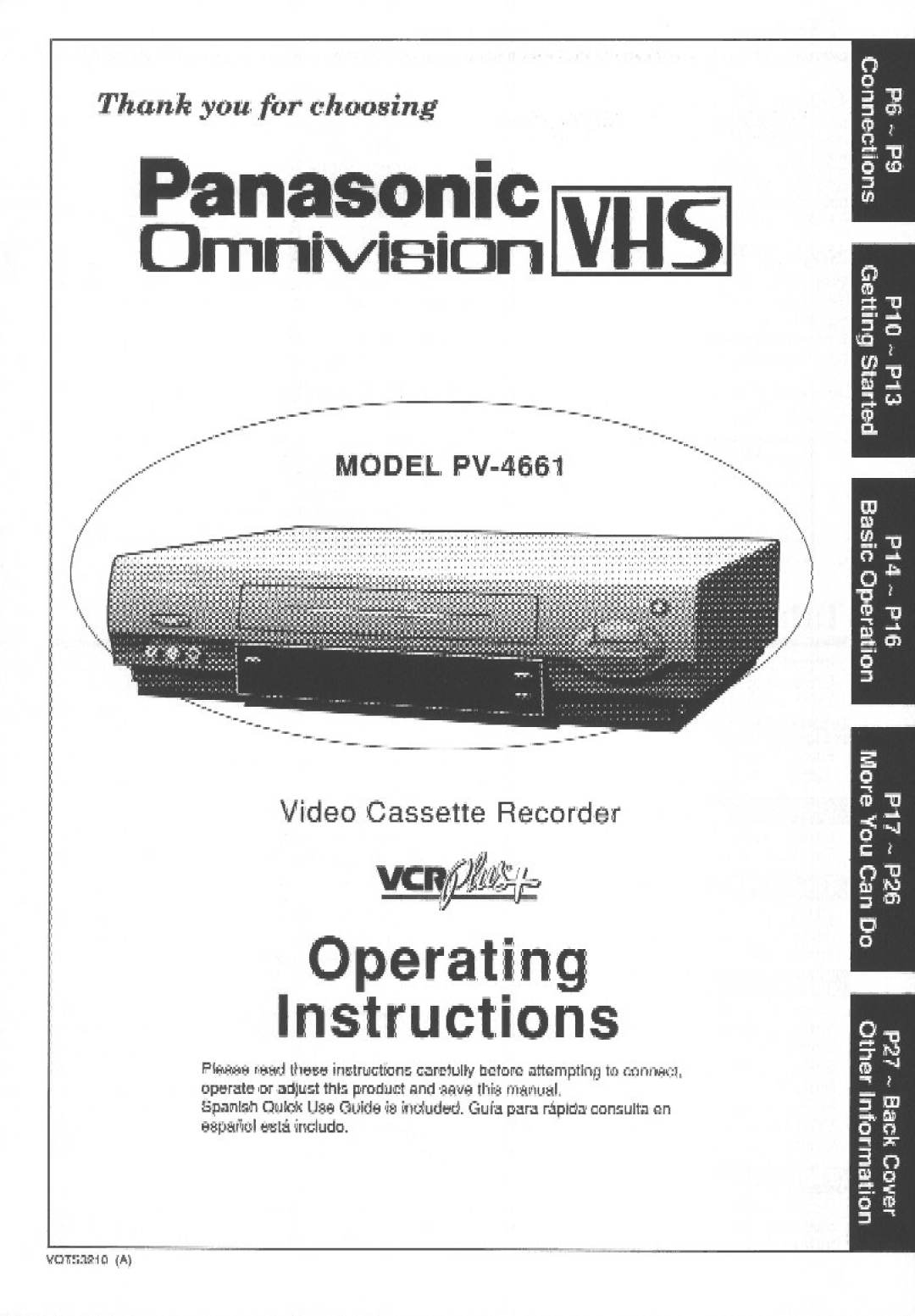 Panasonic PV-4661 manual 