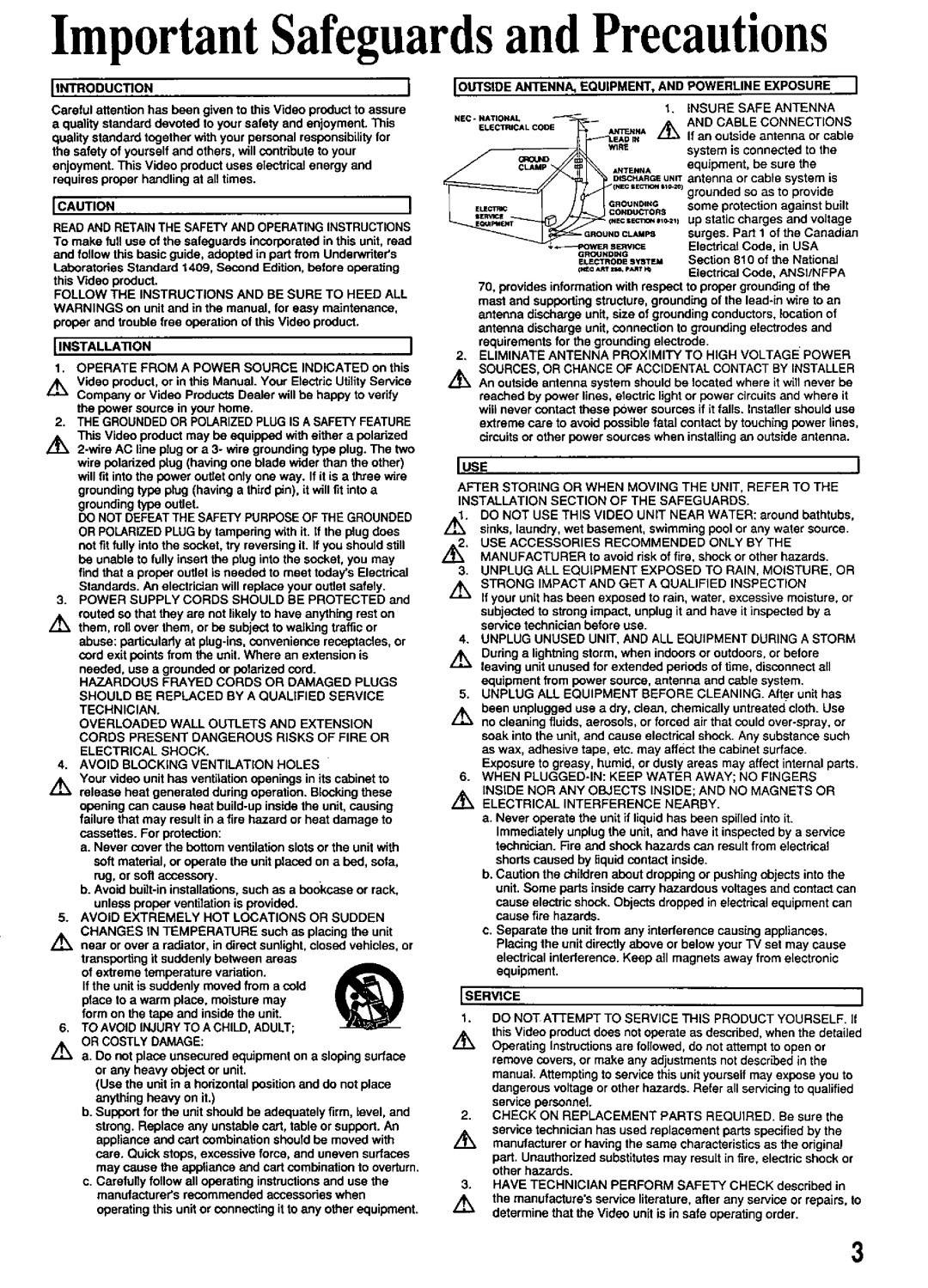 Panasonic PV-4661 manual 