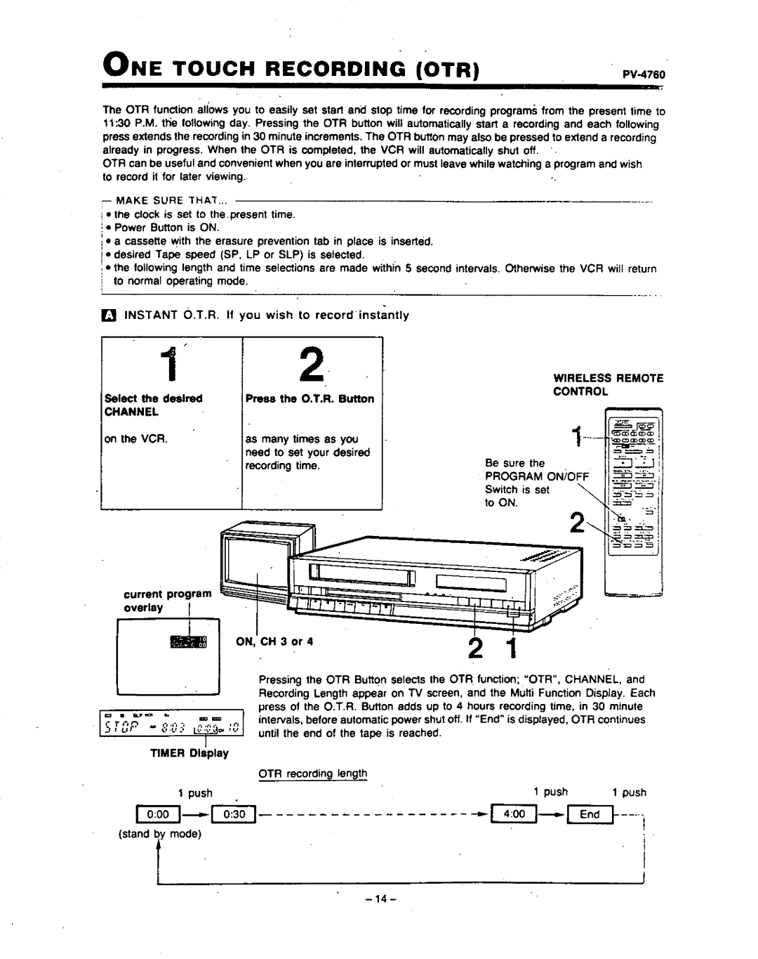 Panasonic PV-4760 manual 